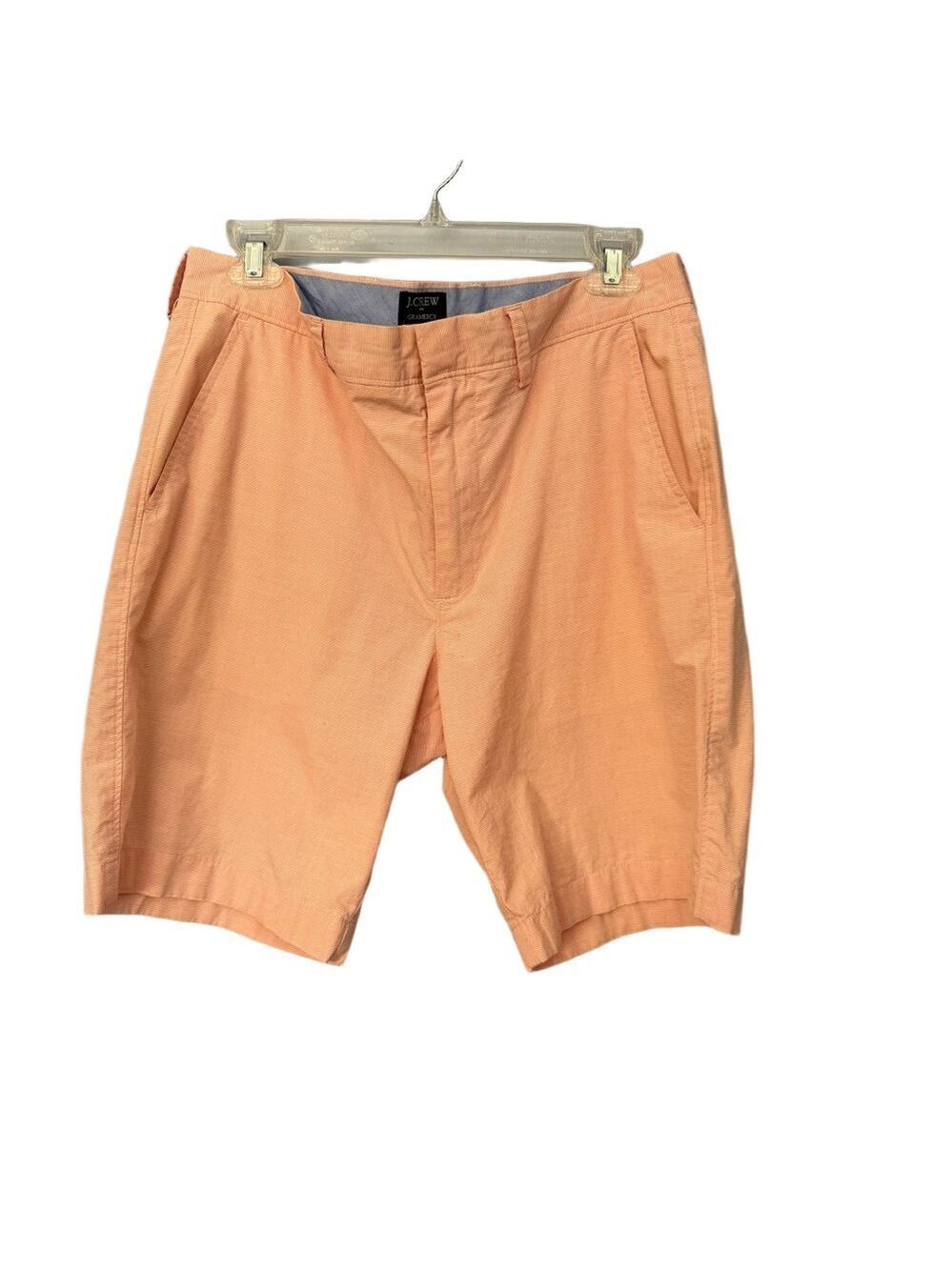 Crew Gramercy Shorts Men’s Size 32 Peach Stripe Cotton Flat Front Classic Preppy